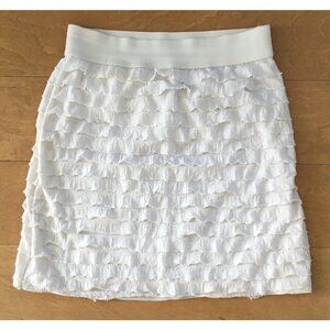 Water Water Every Wear White Over Bathing Suit Skirt Ruffles Size Medium